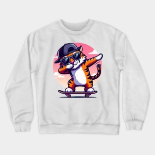 Dabbing Tiger With Sunglasses Cool Dabbing Tiger Crewneck Sweatshirt